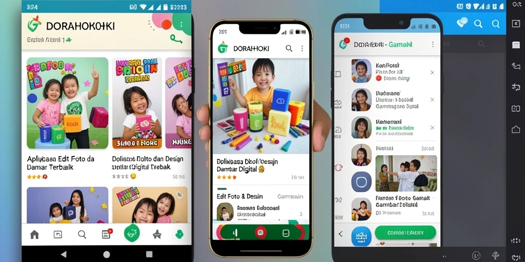 Antarmuka DORAHOKI menampilkan alat desain yang inovatif dan intuitif.