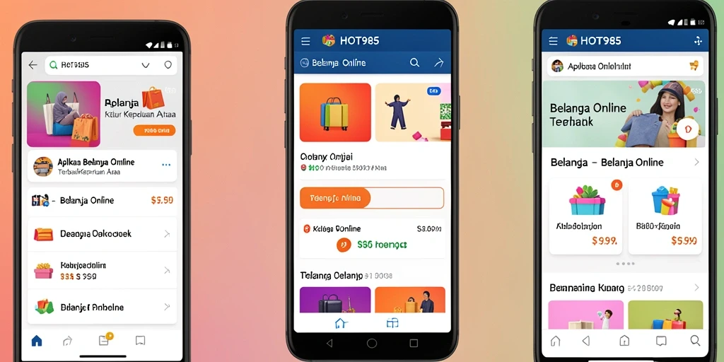 Antarmuka HOT985 yang menarik dan mudah digunakan untuk Belanja Online.