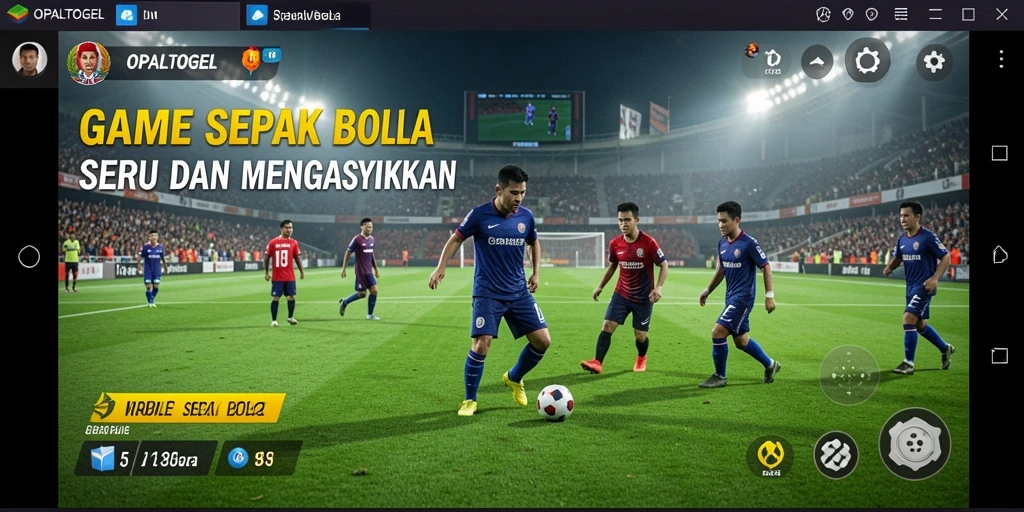 Tampilan antarmuka OPALTOGEL dengan fitur-fitur sepak bola.